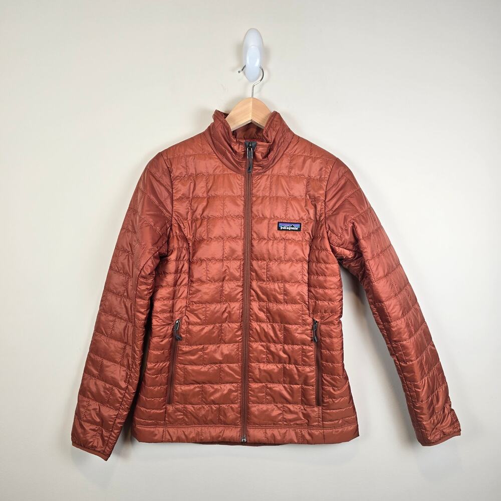 Patagonia Womens Nano Puff Jacket Size XS Burnished Red Full Zip 84217